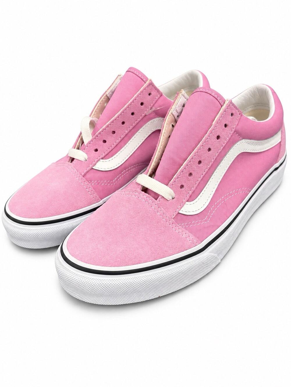 Vans Old Skool Pink White Suede Canvas Sneakers Men’s 7.5 Women’s 9